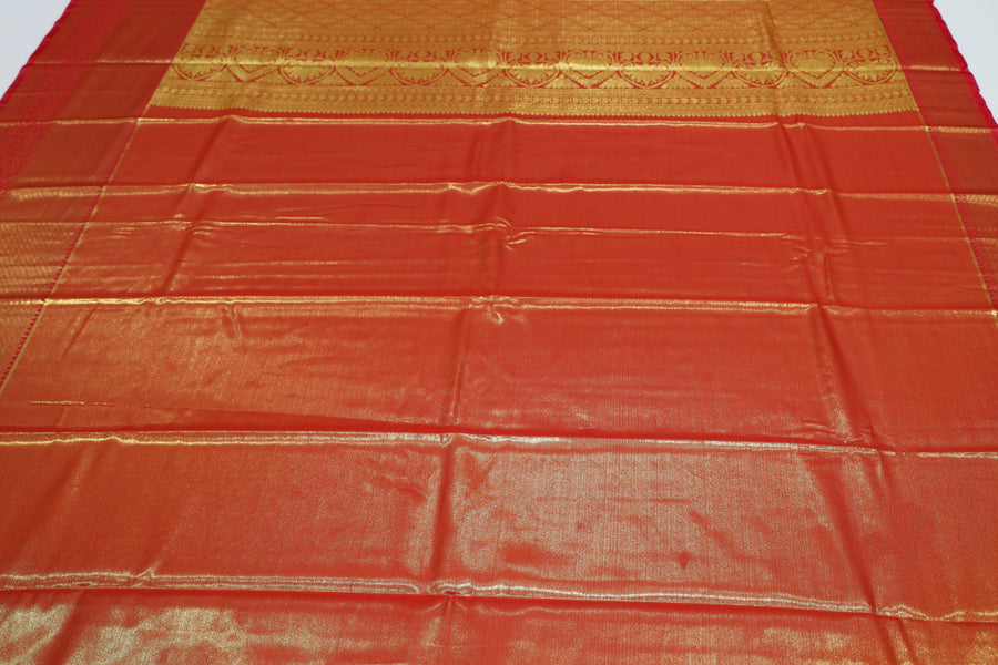 Magenta Dharmavaram Inspired Semi Silk Saree with Wide Contrast Border