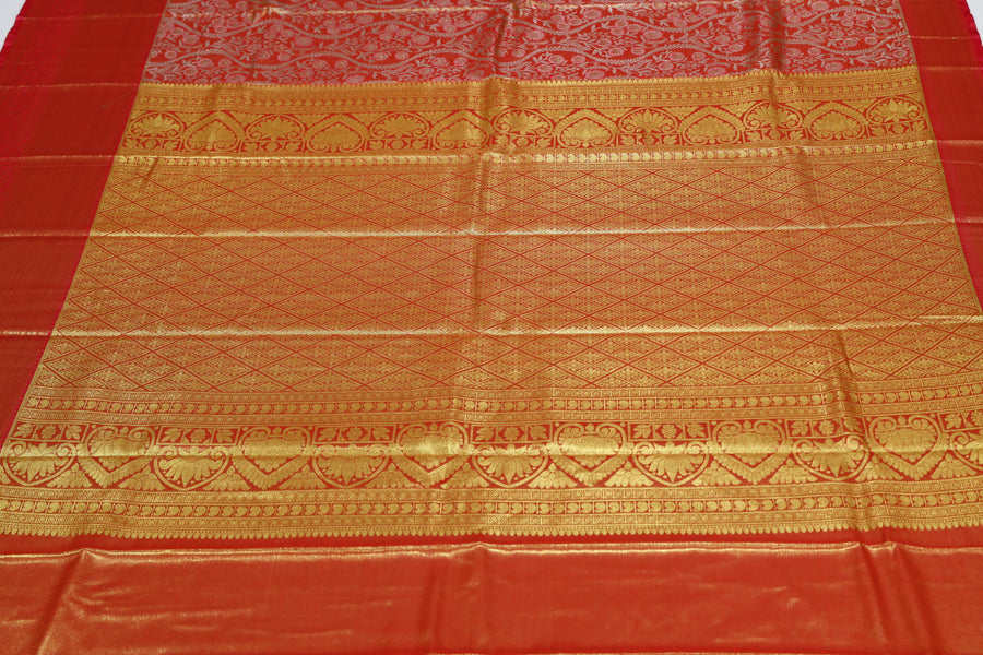 Magenta Dharmavaram Inspired Semi Silk Saree with Wide Contrast Border