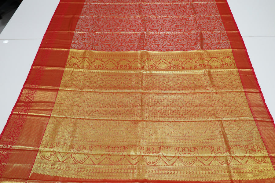 Magenta Dharmavaram Inspired Semi Silk Saree with Wide Contrast Border