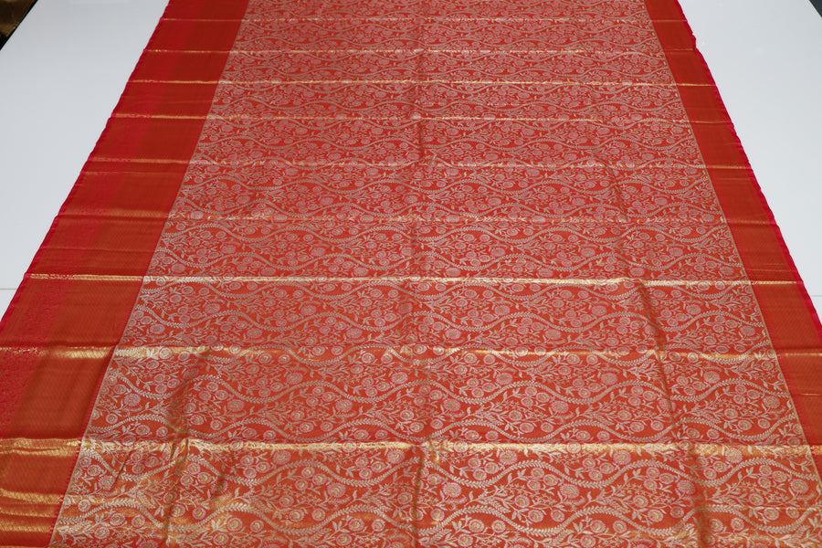 Magenta Dharmavaram Inspired Semi Silk Saree with Wide Contrast Border