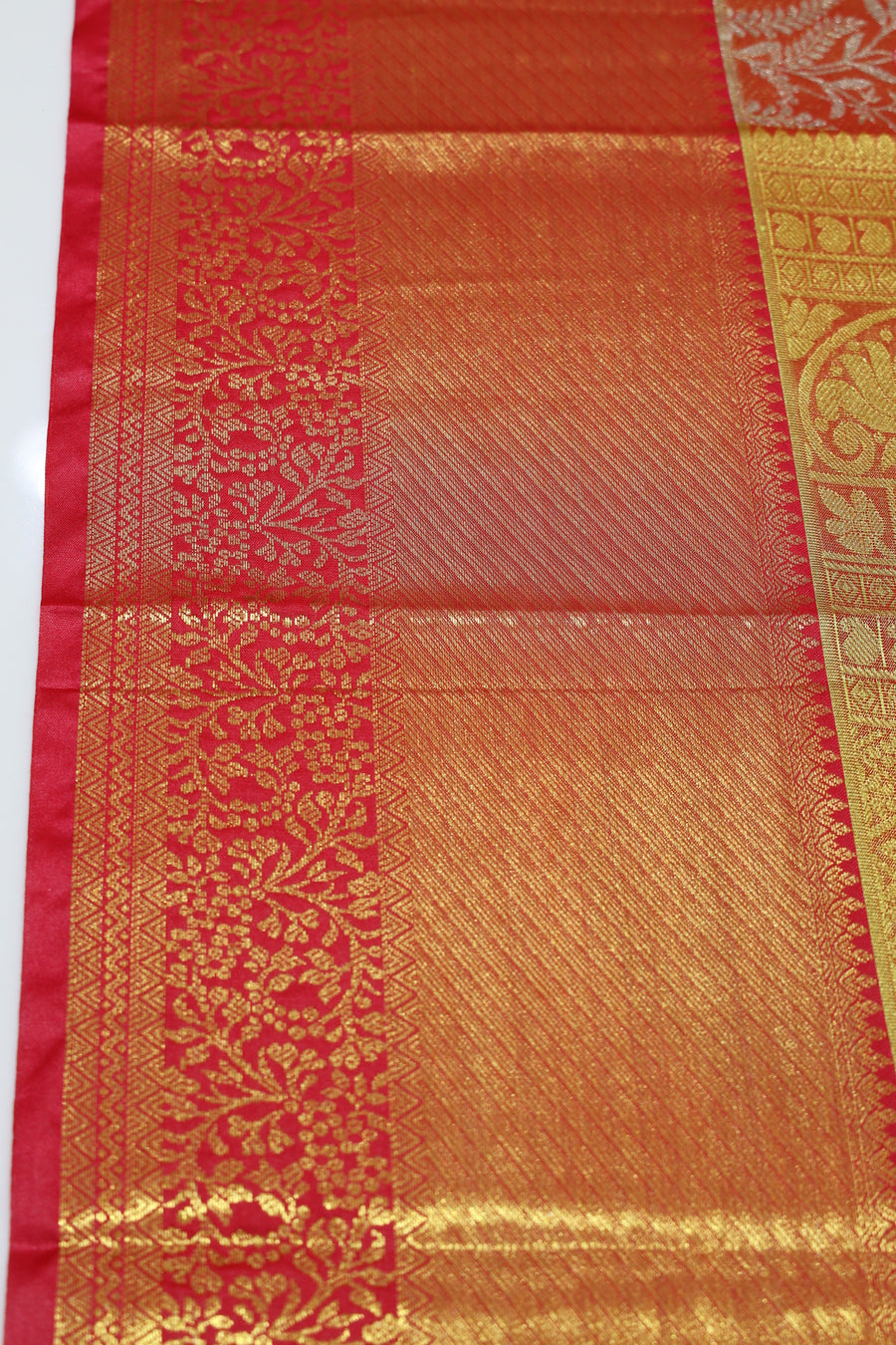Magenta Dharmavaram Inspired Semi Silk Saree with Wide Contrast Border