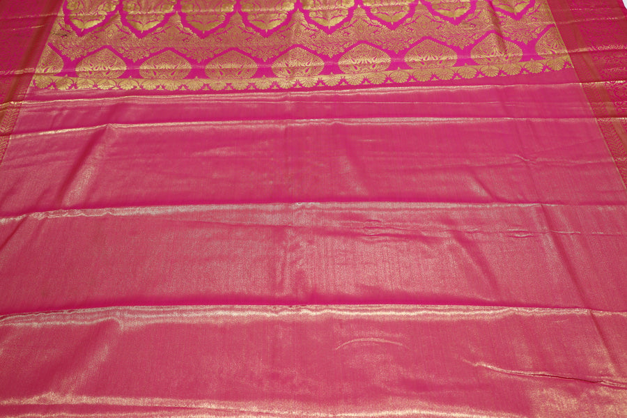 Royal Purple Kanchipuram Inspired Semi Silk Saree with Wide Contrast Border