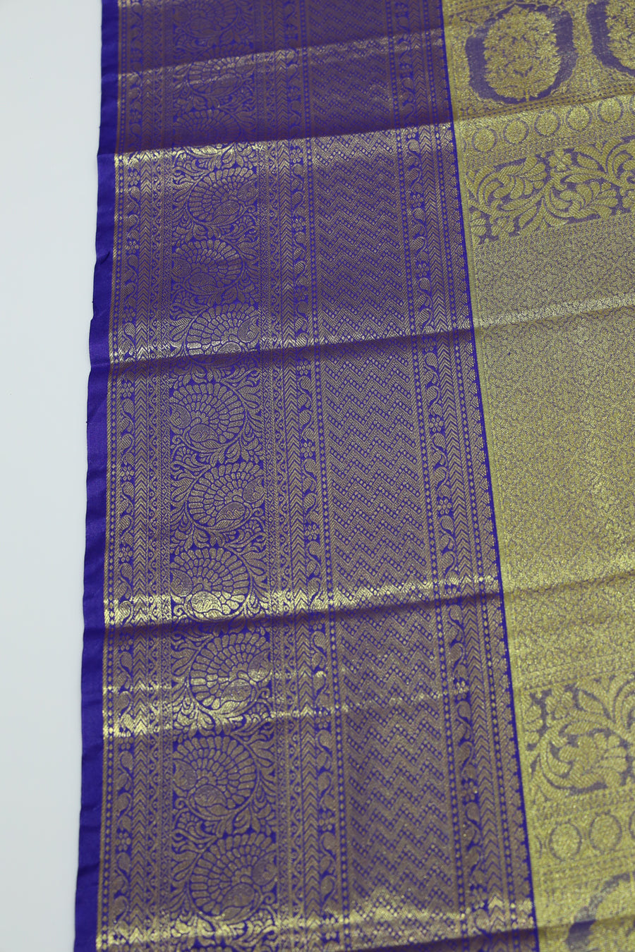 Lime Green Kanchipuram Inspired Semi Silk Saree with Wide Contrast Border