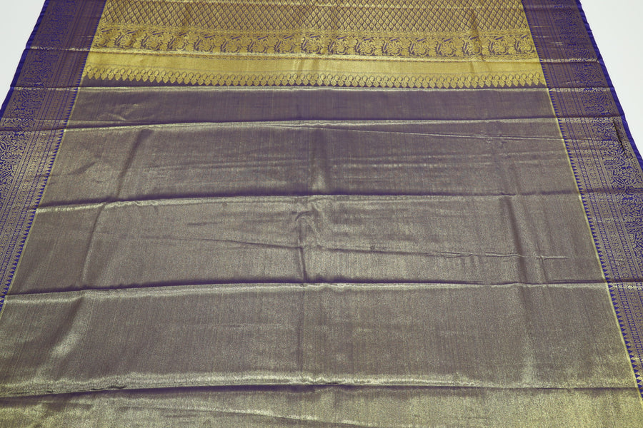 Parrot Green Dharmavaram Inspired Semi Silk Saree with Wide Contrast Border
