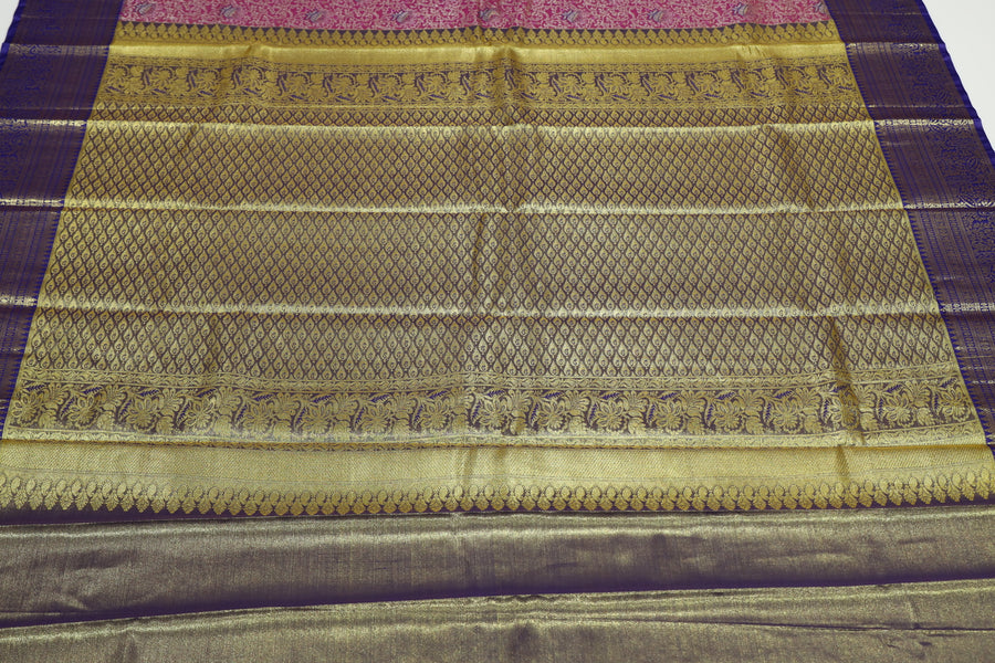 Parrot Green Dharmavaram Inspired Semi Silk Saree with Wide Contrast Border