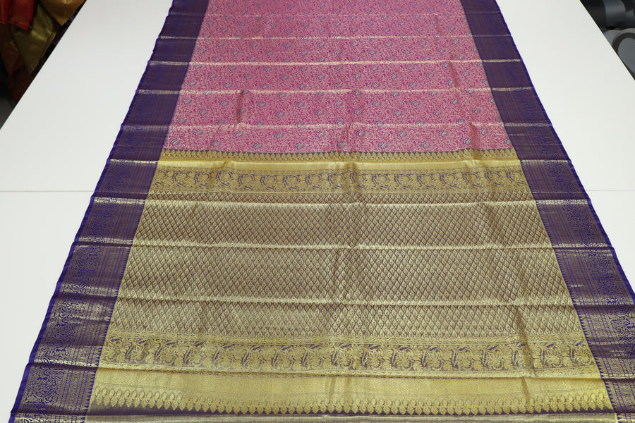 Parrot Green Dharmavaram Inspired Semi Silk Saree with Wide Contrast Border