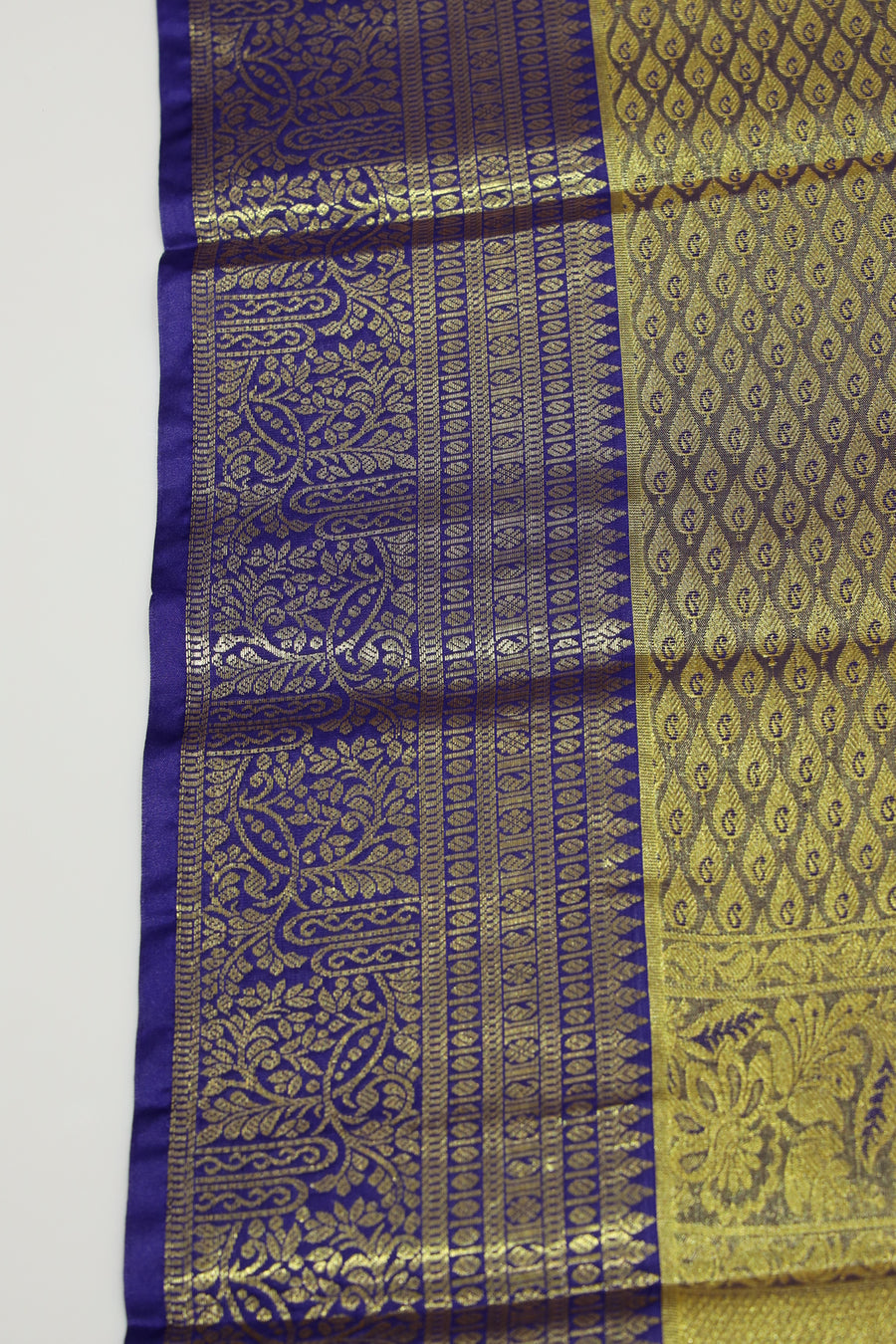 Parrot Green Dharmavaram Inspired Semi Silk Saree with Wide Contrast Border