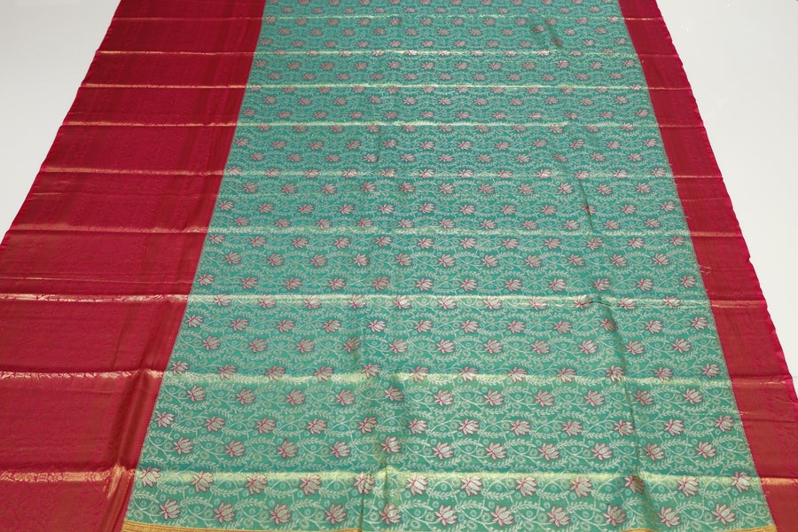 Rani Pink Dharmavaram Inspired Semi Silk Saree with Wide Contrast Border