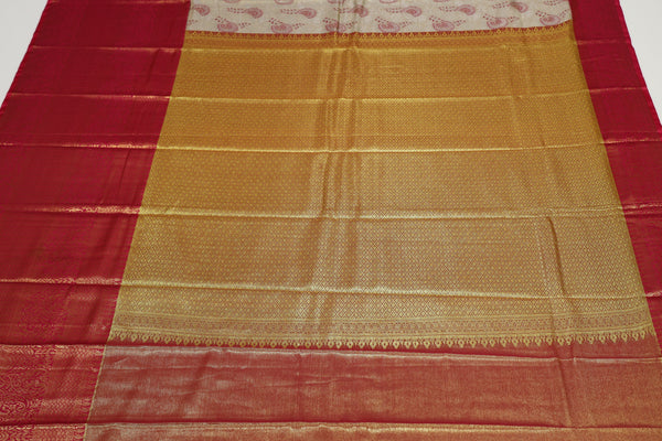 Mustard Gold Dharmavaram Inspired Semi Silk Saree with Wide Contrast Border