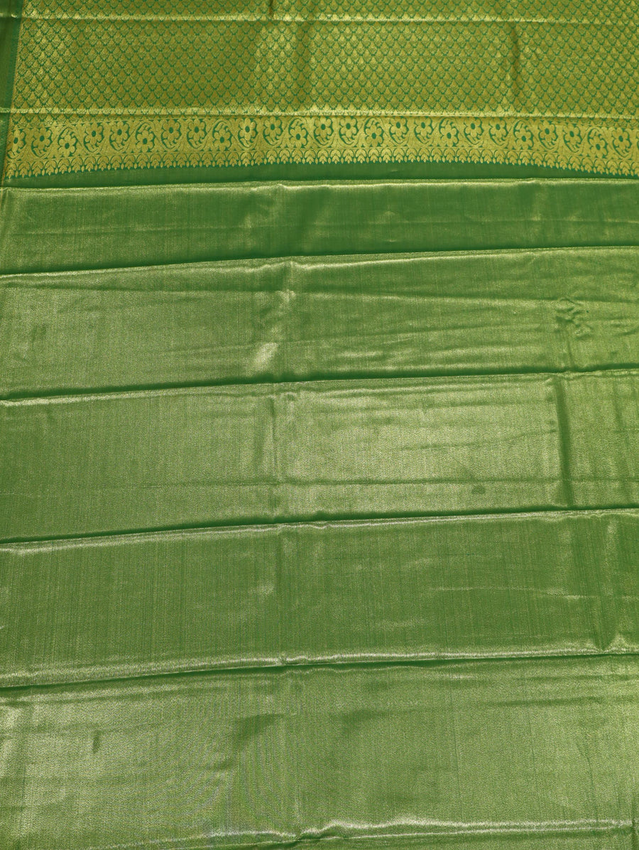 Lime Green Uppada Inspired Semi Silk Saree with Small Self Border