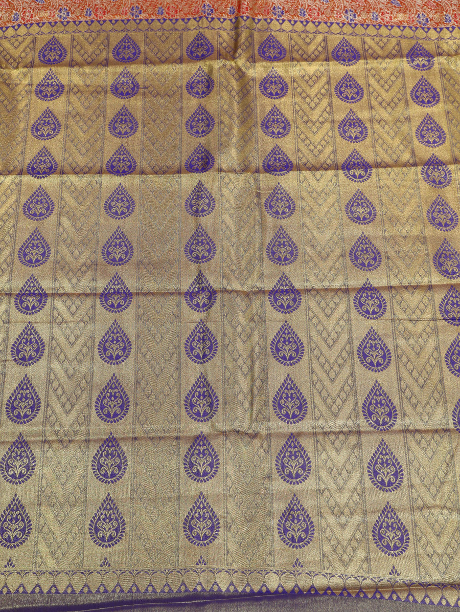 Teal Green Gadwal Inspired Semi Silk Saree with Wide Contrast Border