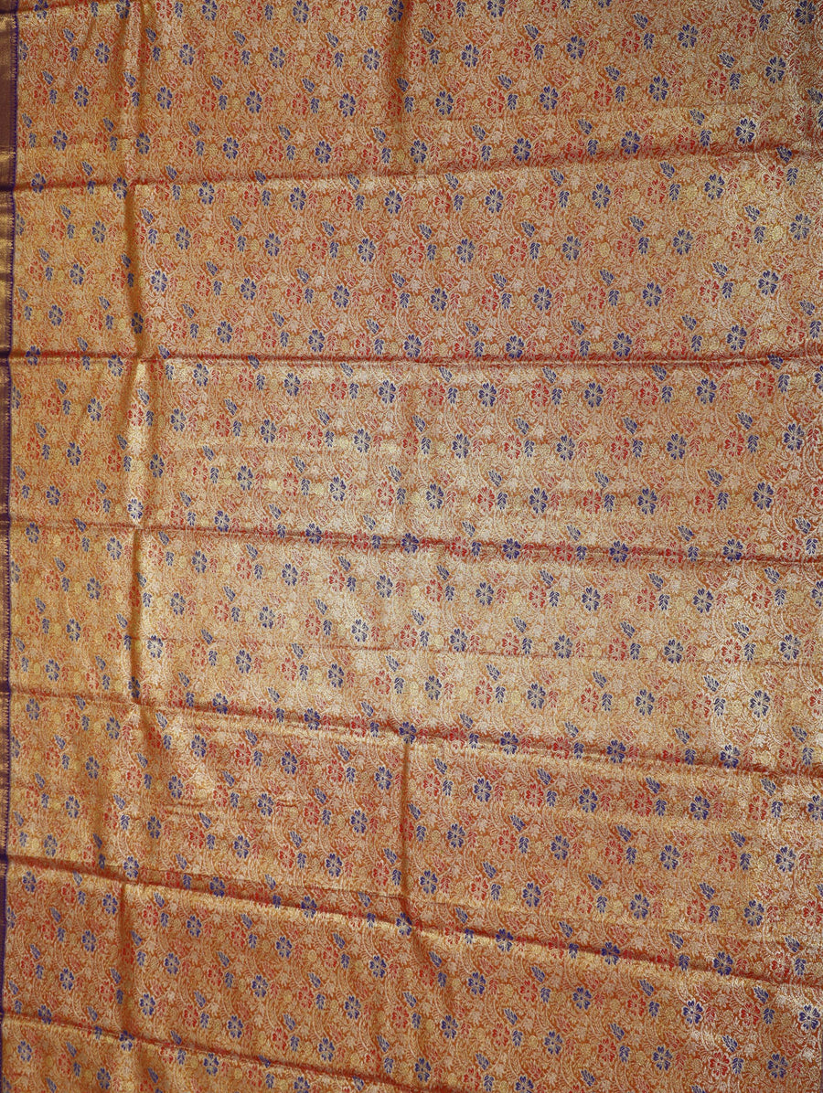 Teal Green Gadwal Inspired Semi Silk Saree with Wide Contrast Border