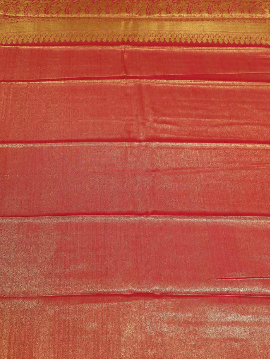 Olive Green Kanchipuram Inspired Semi Silk Saree with Wide Contrast Border