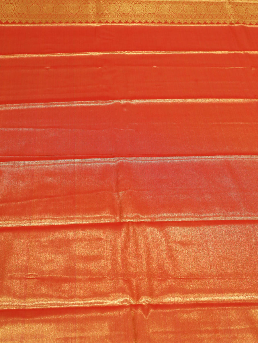 Mustard Gold Kanchipuram Inspired Semi Silk Saree with Wide Contrast Border