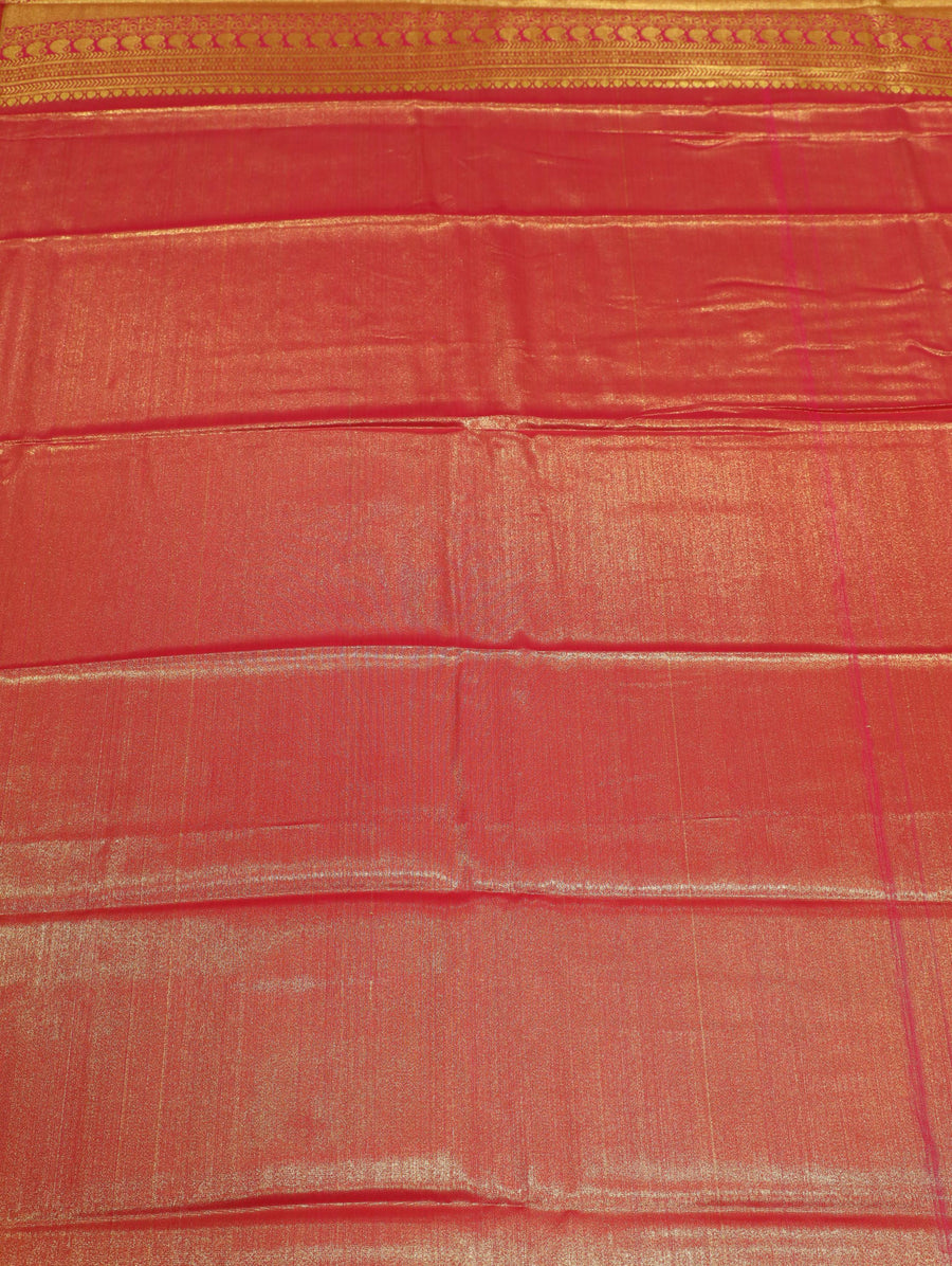 Olive Grey Gadwal Inspired Semi Silk Saree with Wide Contrast Border