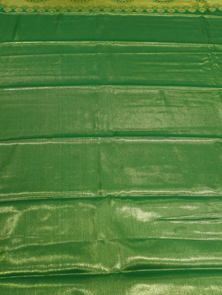 Emerald Green Dharmavaram Inspired Semi Silk Saree with Wide Self Border