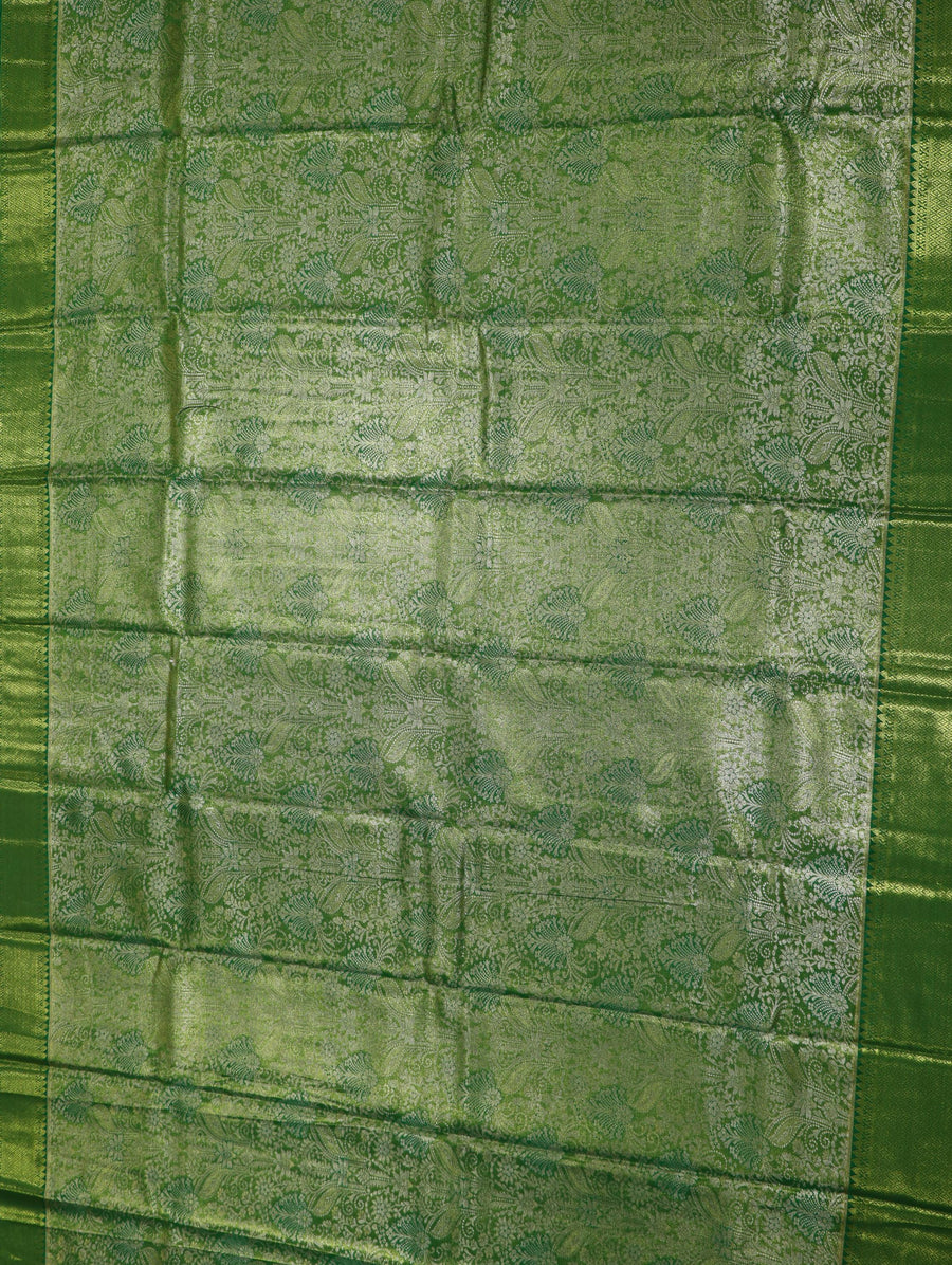 Emerald Green Dharmavaram Inspired Semi Silk Saree with Wide Self Border