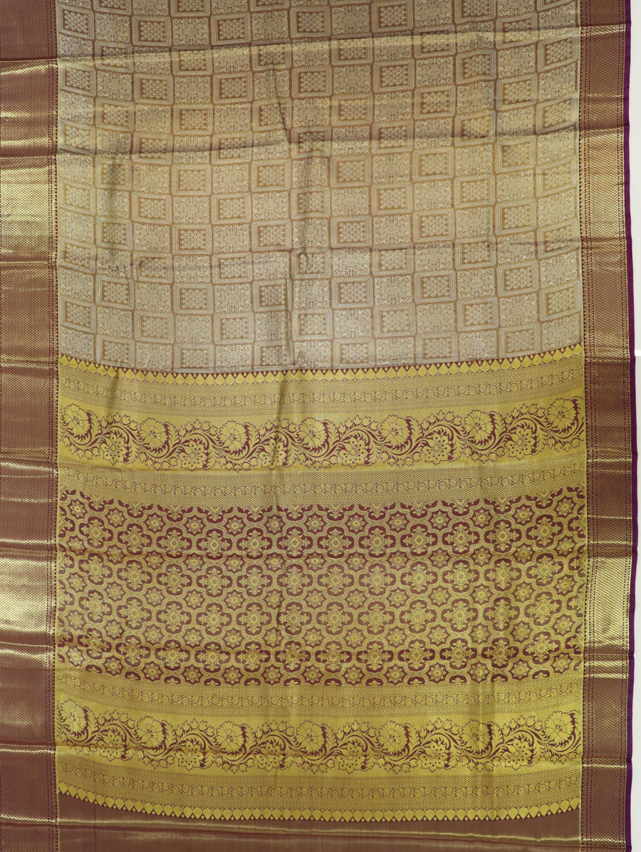 Teal Green Kanchipuram Inspired Semi Silk Saree with Wide Contrast Border