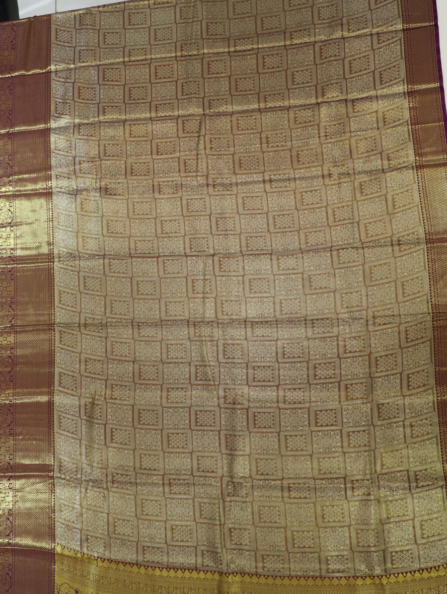 Teal Green Kanchipuram Inspired Semi Silk Saree with Wide Contrast Border