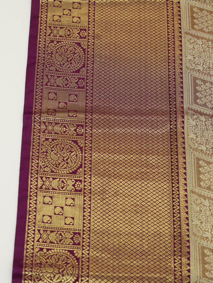 Teal Green Kanchipuram Inspired Semi Silk Saree with Wide Contrast Border