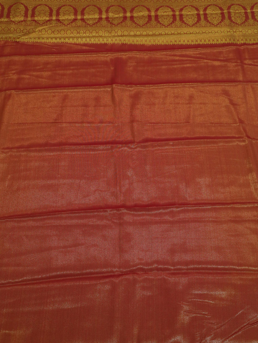 Olive Green Kanchipuram Inspired Semi Silk Saree with Wide Self Border