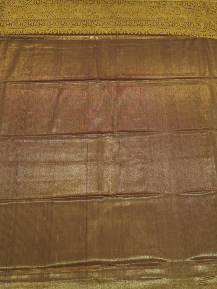 Emerald Green Kanchipuram Inspired Semi Silk Saree with Wide Contrast Border