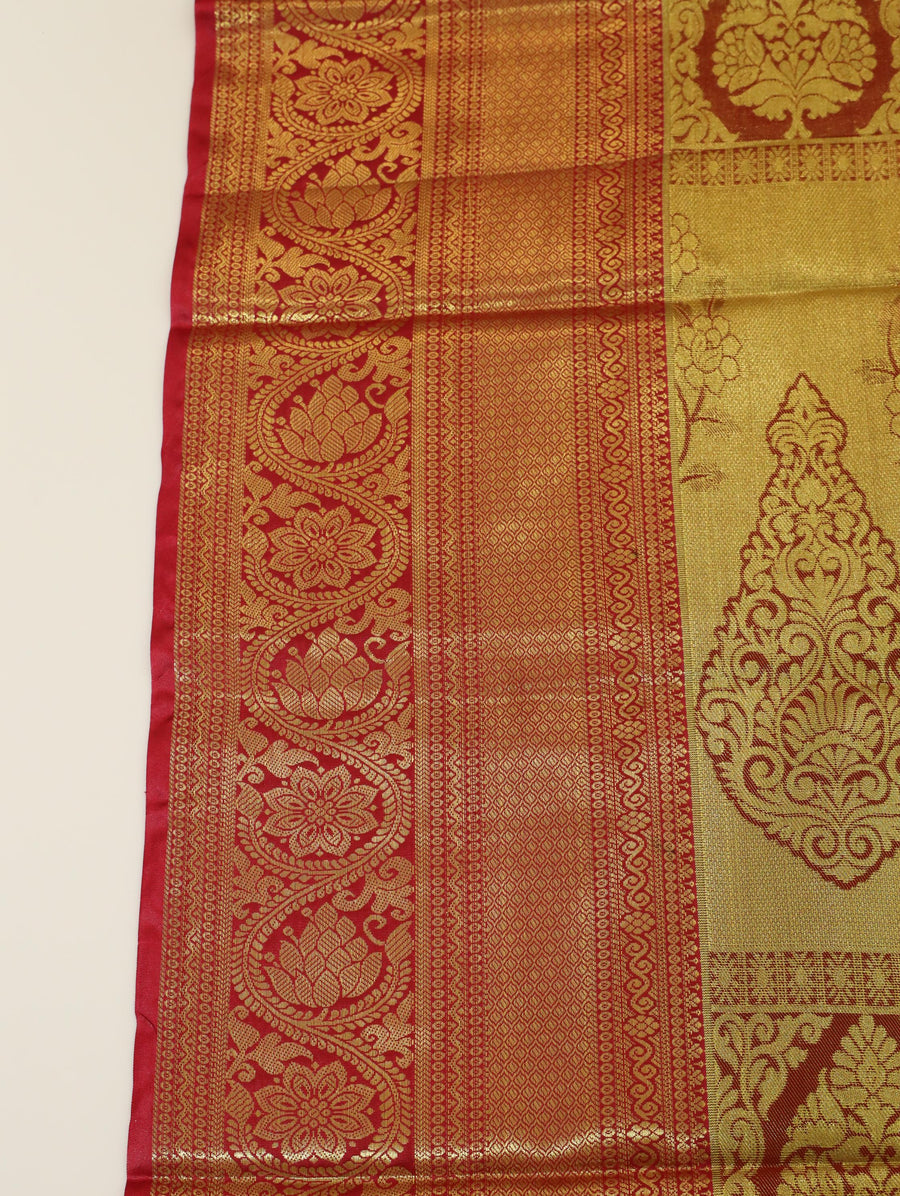 Royal Blue Gadwal Inspired Semi Silk Saree with Wide Contrast Border