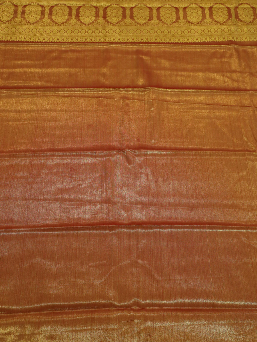 Champagne Gold Mysore Inspired Semi Silk Saree with Small Contrast Border