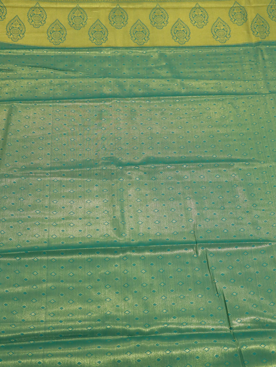 Lime Green Uppada Inspired Semi Silk Saree with Small Self Border