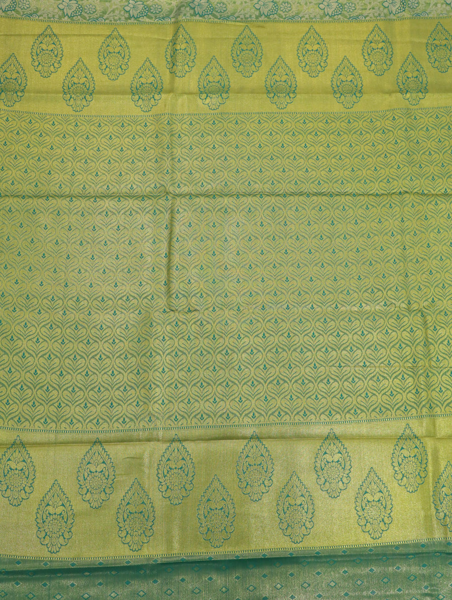 Lime Green Uppada Inspired Semi Silk Saree with Small Self Border