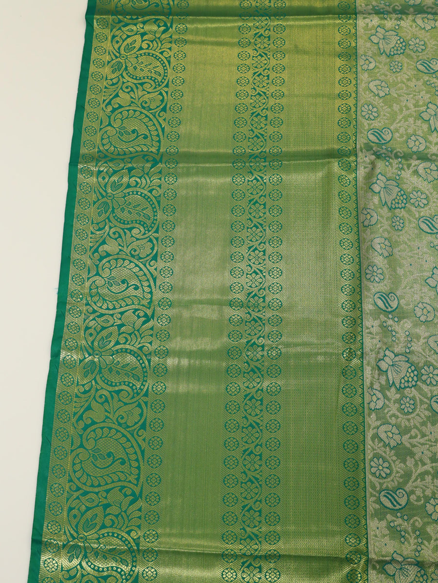 Lime Green Uppada Inspired Semi Silk Saree with Small Self Border
