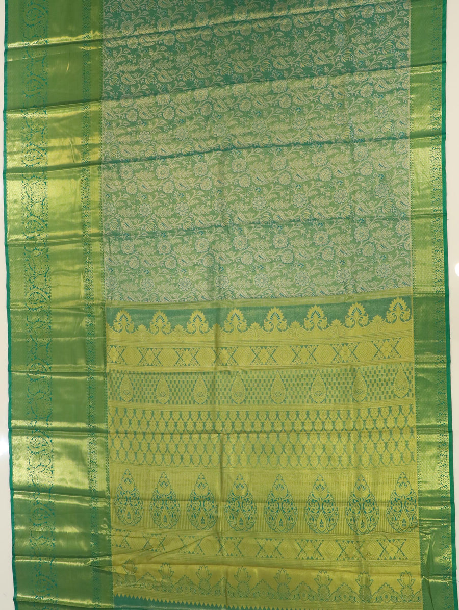 Mustard Yellow Dharmavaram Inspired Semi Silk Saree with Wide Contrast Border