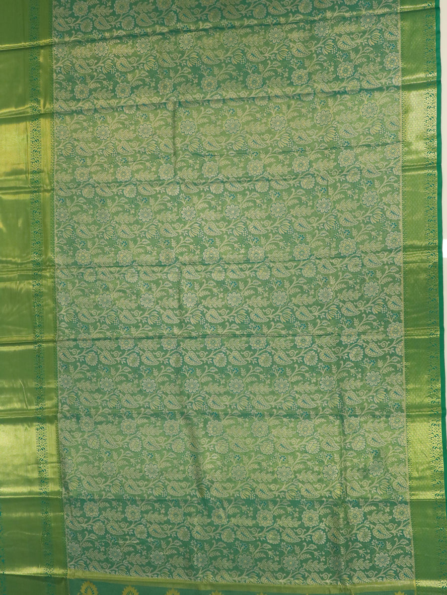 Mustard Yellow Dharmavaram Inspired Semi Silk Saree with Wide Contrast Border