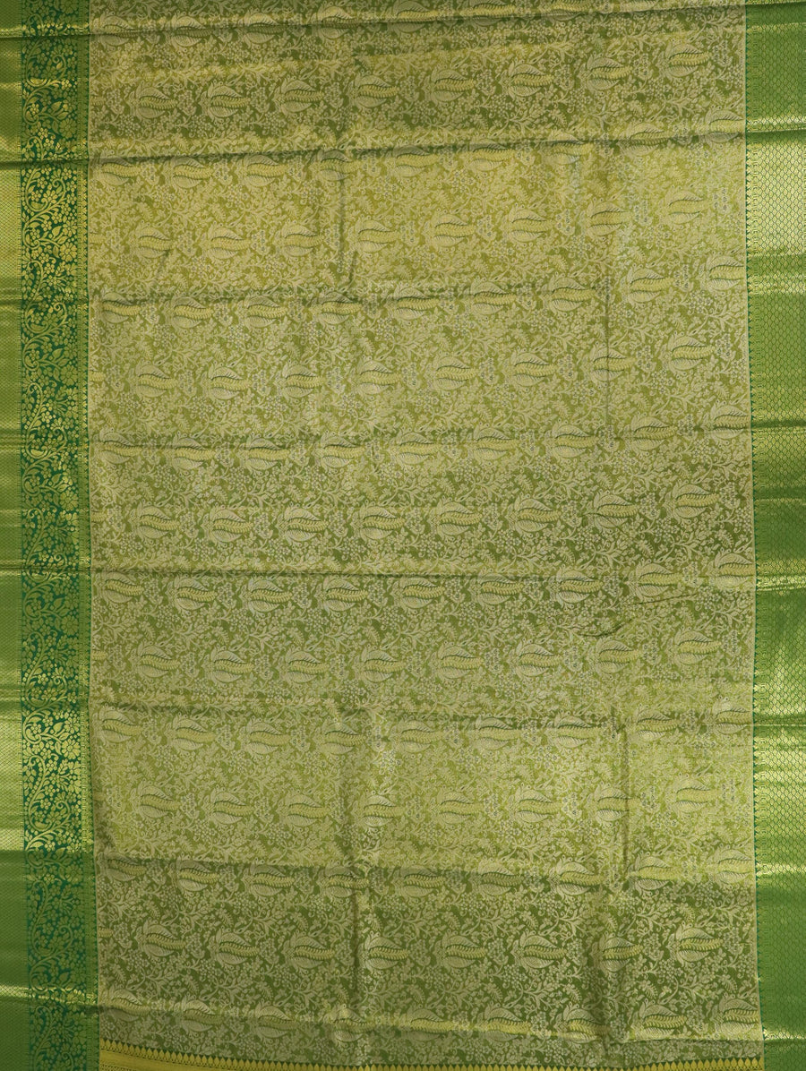 Teal Green Gadwal Inspired Semi Silk Saree with Wide Contrast Border