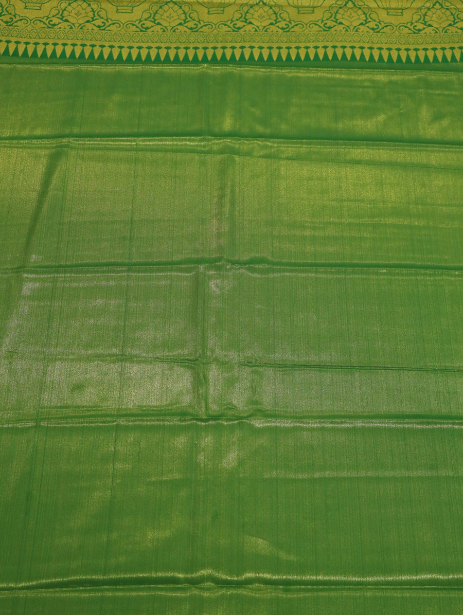 Coral Orange Dharmavaram Inspired Semi Silk Saree with Wide Contrast Border