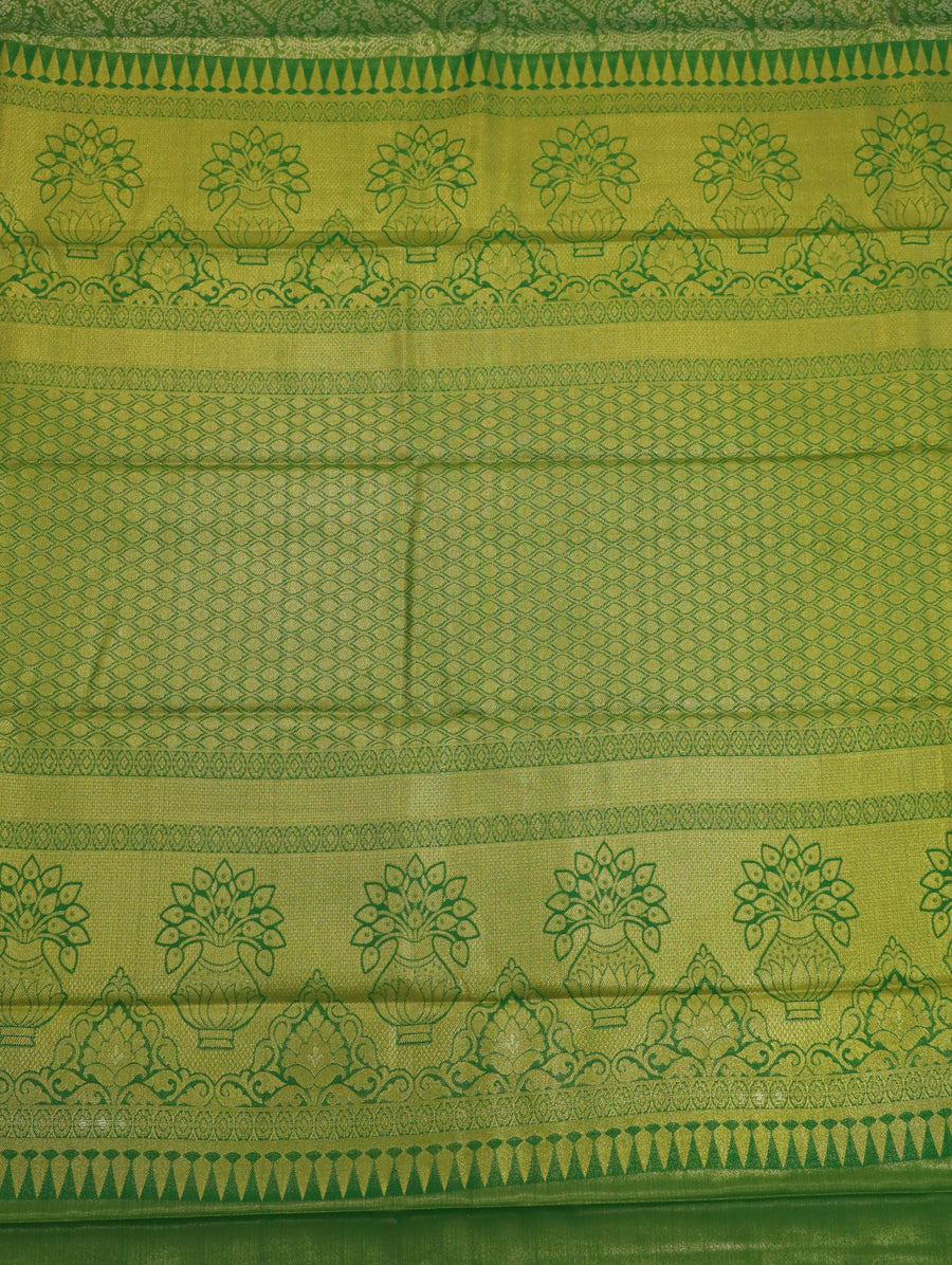Coral Orange Dharmavaram Inspired Semi Silk Saree with Wide Contrast Border