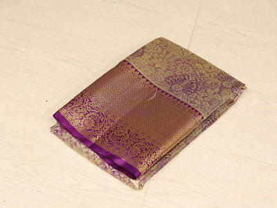 Teal Green Gadwal Inspired Semi Silk Saree with Wide Contrast Border