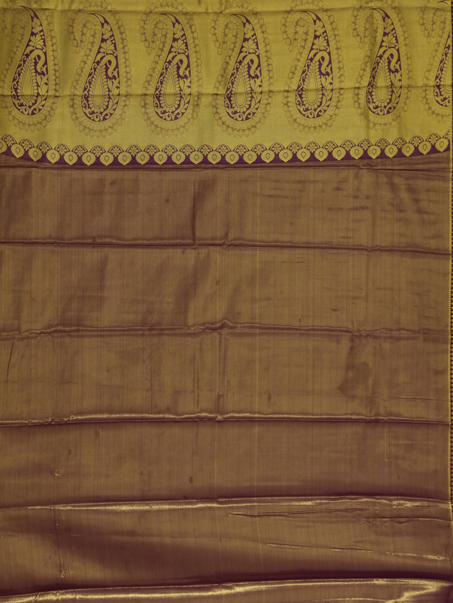 Teal Green Gadwal Inspired Semi Silk Saree with Wide Contrast Border