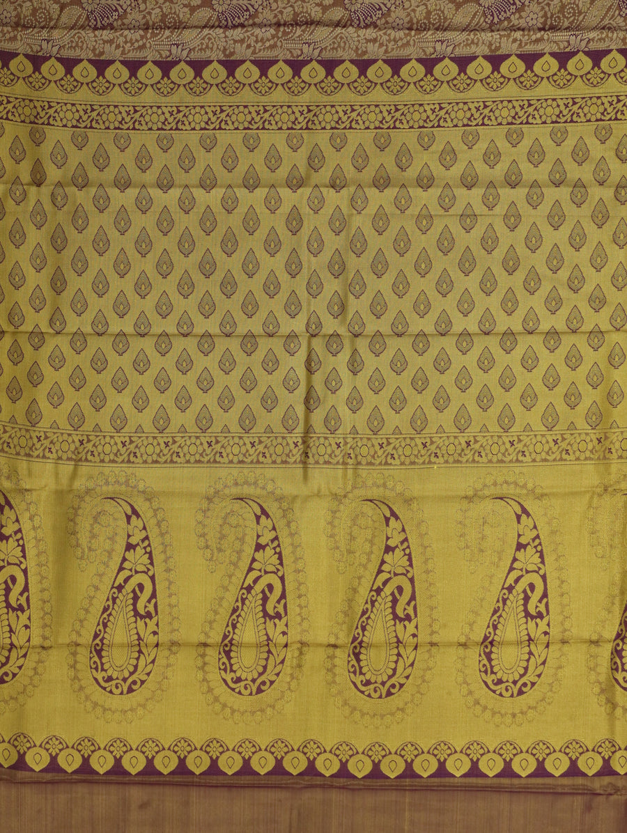 Teal Green Gadwal Inspired Semi Silk Saree with Wide Contrast Border