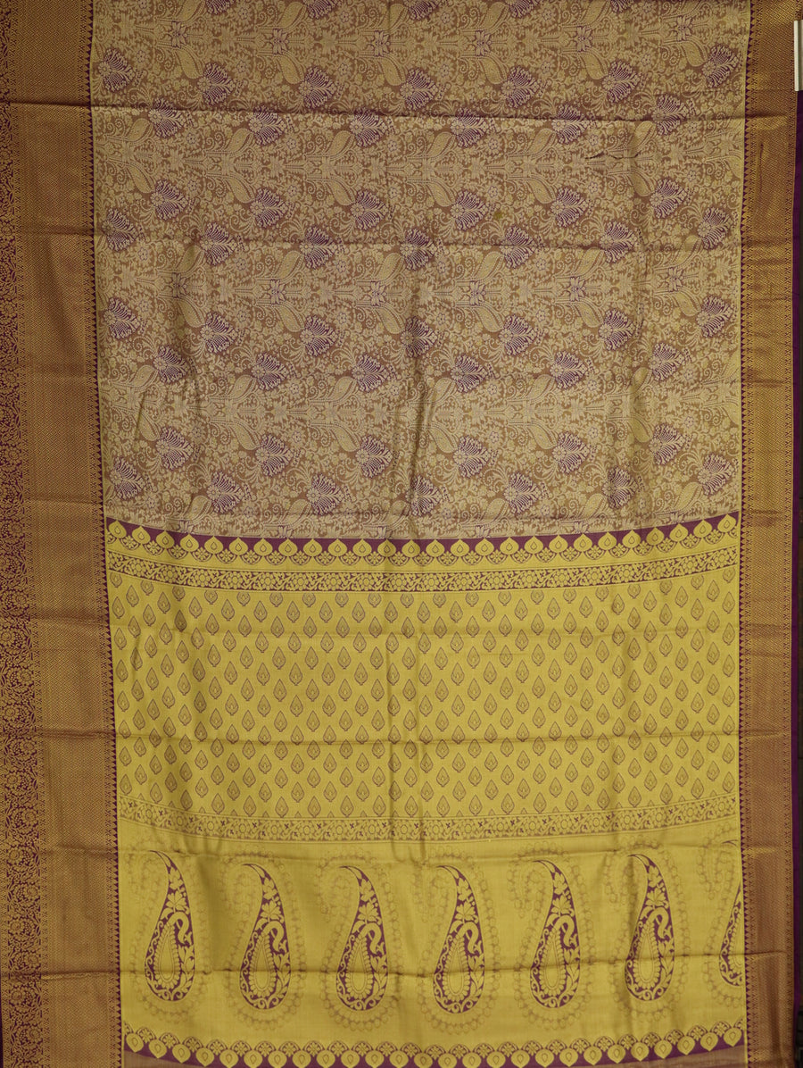Teal Green Gadwal Inspired Semi Silk Saree with Wide Contrast Border