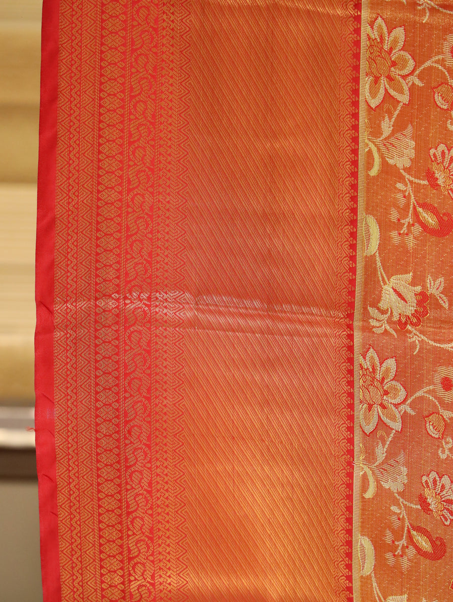 Teal Blue Kanchipuram Inspired Semi Silk Saree with Wide Contrast Border