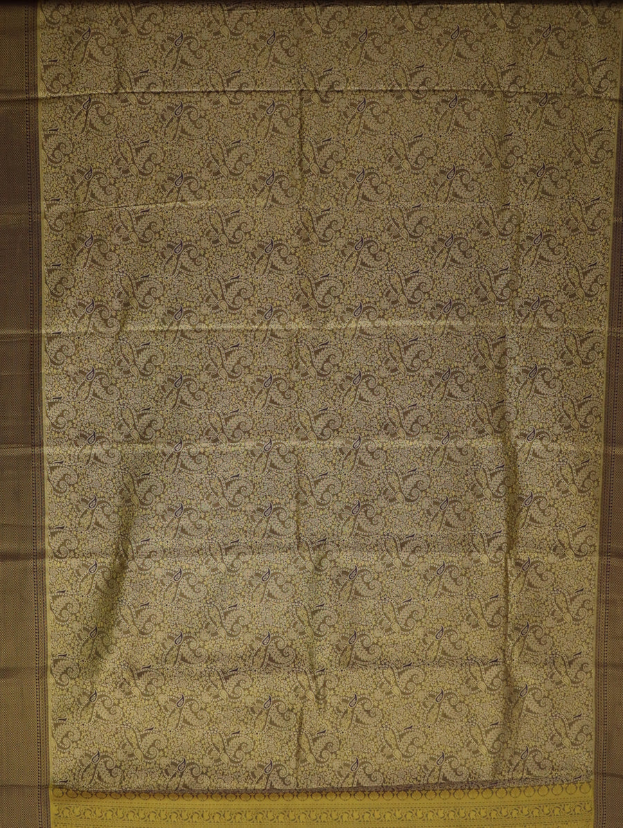 Coral Orange Uppada Inspired Semi Silk Saree with Contrast Border