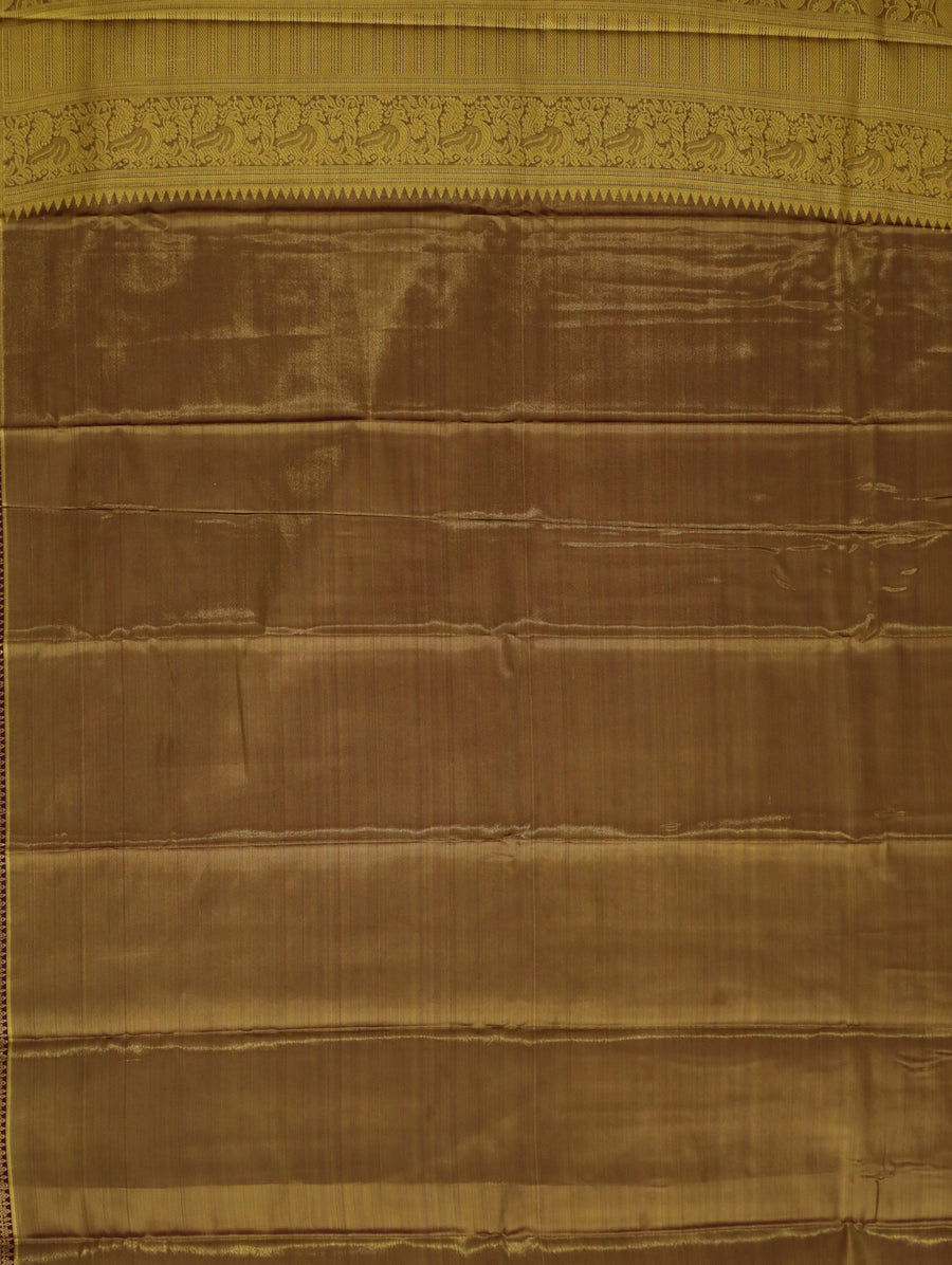 Beige Gold Uppada Inspired Semi Silk Saree with Contrast Border