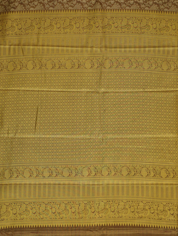 Beige Gold Uppada Inspired Semi Silk Saree with Contrast Border