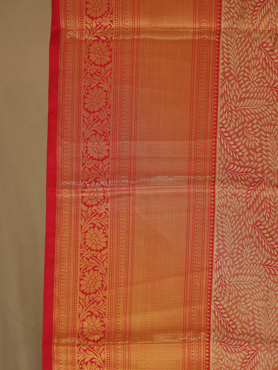 Lavender Kanchipuram Inspired Semi Silk Saree with Contrast Border