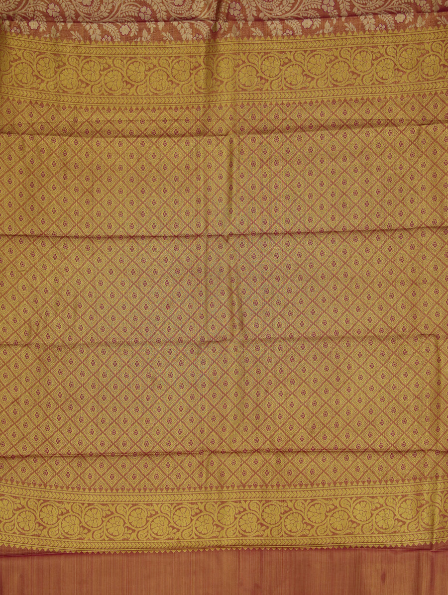 Rose Pink Uppada Inspired Semi Silk Saree with Contrast Border