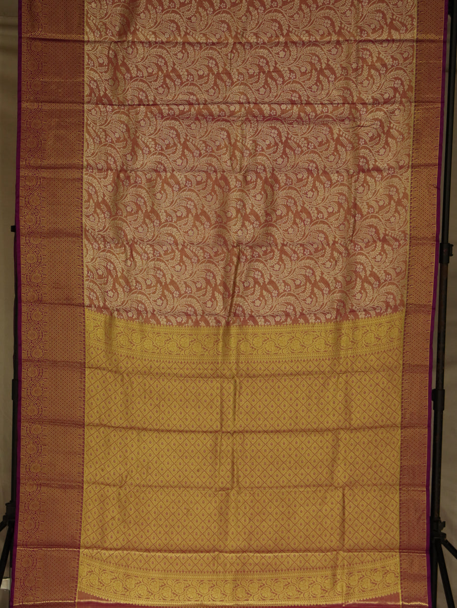 Rose Pink Uppada Inspired Semi Silk Saree with Contrast Border