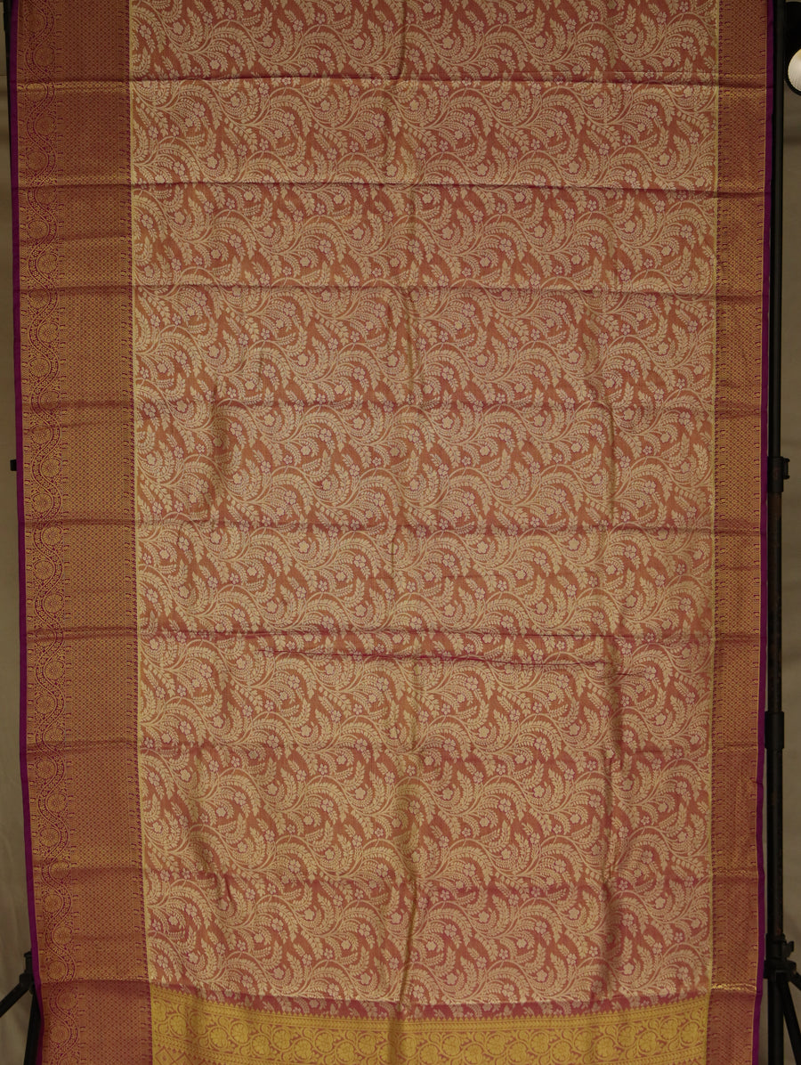 Rose Pink Uppada Inspired Semi Silk Saree with Contrast Border