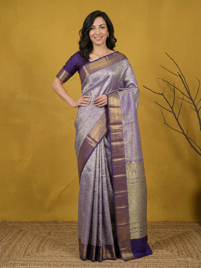 Teal Blue Gadwal Inspired Semi Silk Saree with Wide Contrast Border
