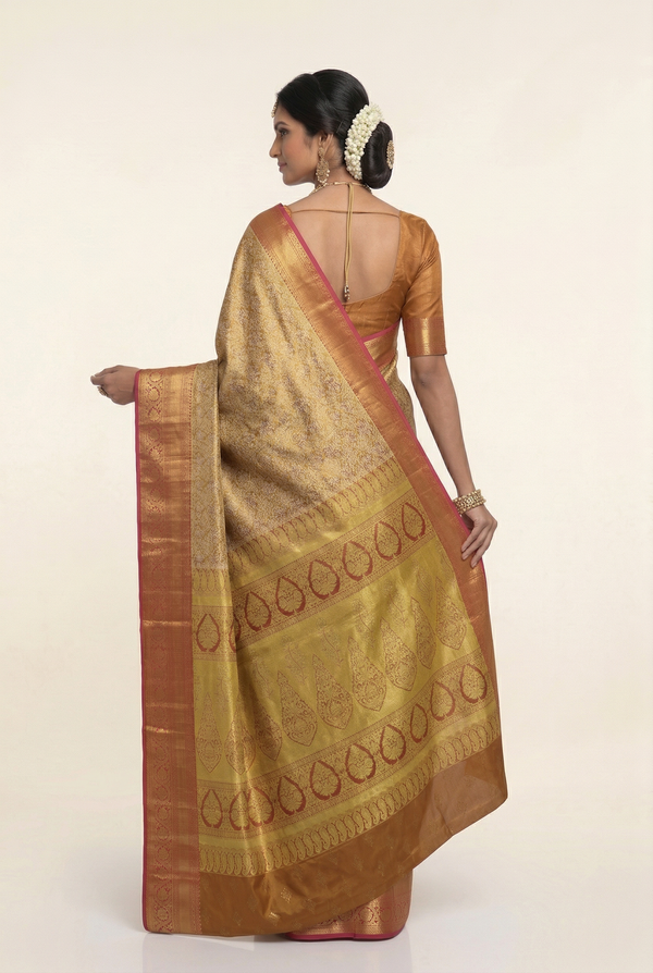 Royal Blue Gadwal Inspired Semi Silk Saree with Wide Contrast Border